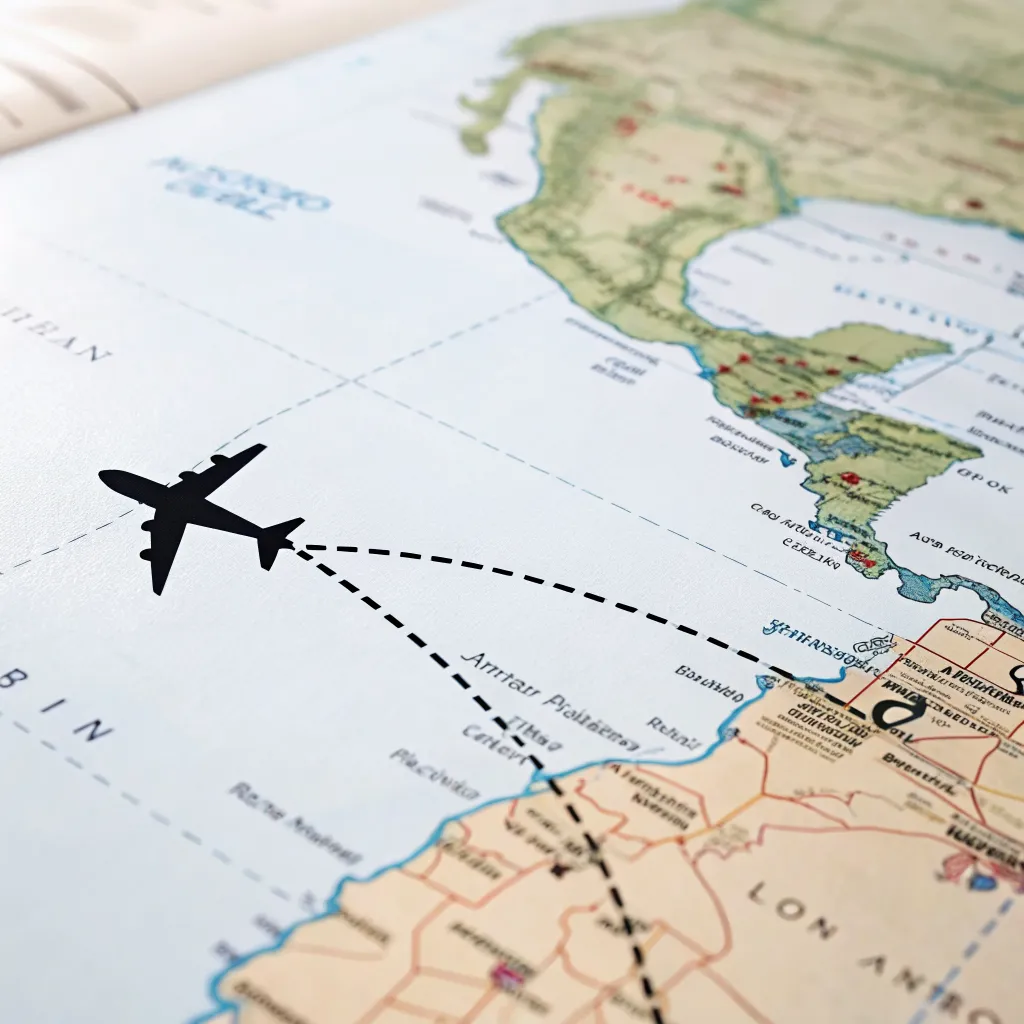 Illustrated airplane path